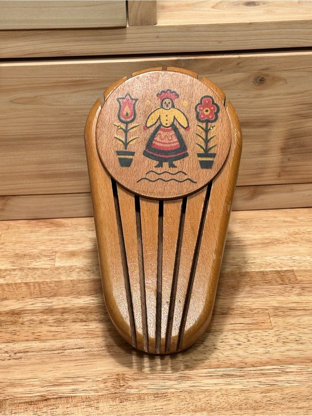 Vintage Hand-painted Yugoslavian knife block